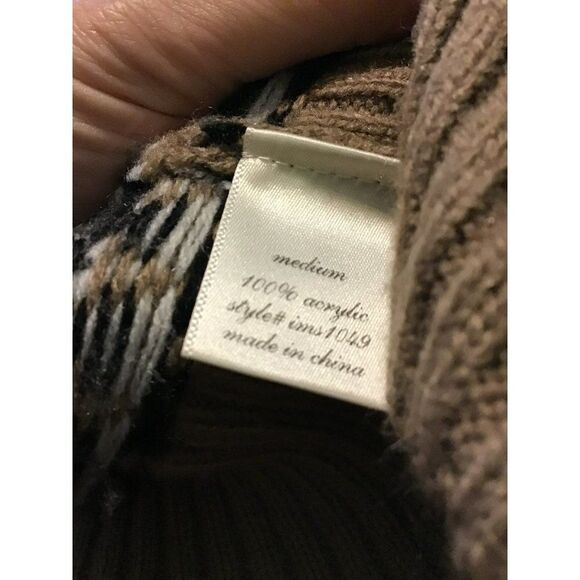 Brown Black Striped Knit Waterfall Cardigan - Picture 6 of 7